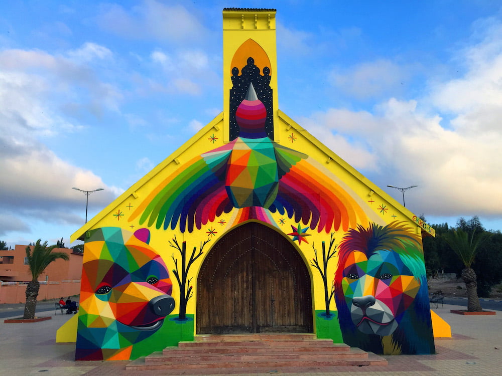 11 Mirages to Freedom: Moroccan church turned into vibrant geometric murals by Okuda San Miguel 
