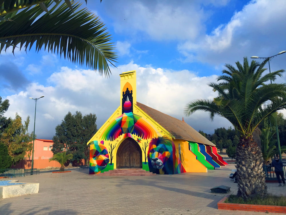 11 Mirages to Freedom: Moroccan church turned into vibrant geometric murals by Okuda San Miguel 1