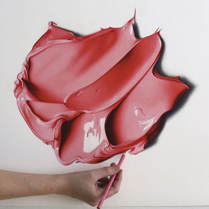 Complimentary Colors Amazingly Hyper Realistic Paint Blob Pencil Drawings By Cj Hendry 5