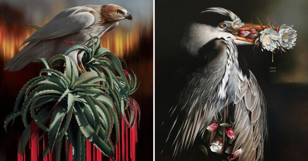 Fauna And Flora Elements Blended Into Surrealist Paintings By Josie Morway 1