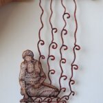 Figure Lace Sculptures Attached To Sticks And Pieces Of Found Wood By Agnes Herczeg 11