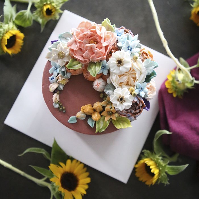 Gorgeous Cakes Decorated With Lifelike Buttercream Flowers By Atelier Soo 1
