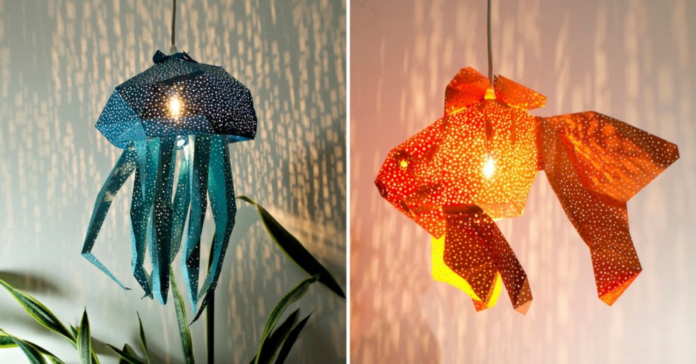 Stunning Pendant Lamps Inspired By Origami And Marine Animals By Vasililights 1
