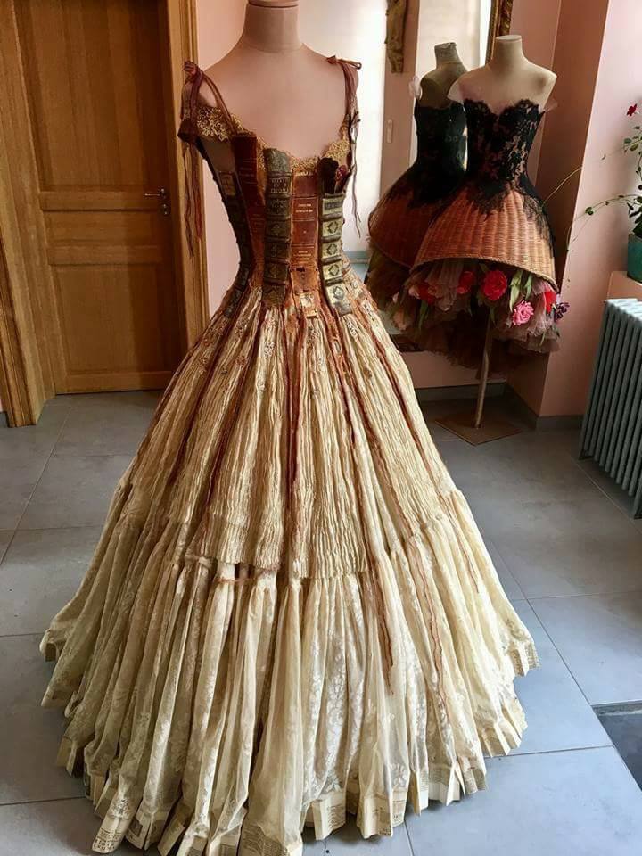 Superb Dress Made From Old Book Covers By Sylvie Facon 6
