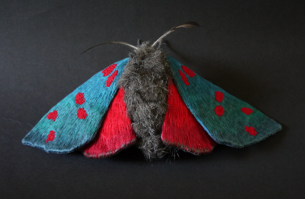 Textile Sculptures Of Moths Butterflies And Other Insects Made With Fabric And Embroidery By Yumi Okita 13