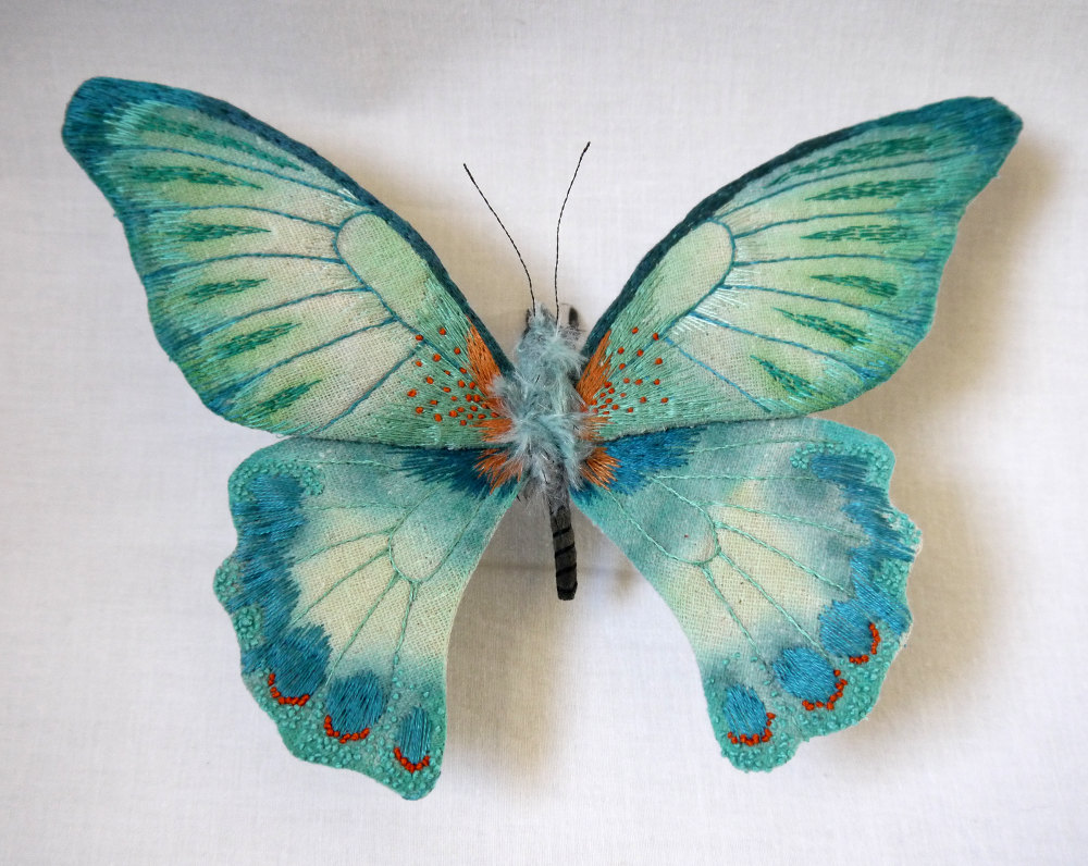 Textile Sculptures Of Moths Butterflies And Other Insects Made With Fabric And Embroidery By Yumi Okita 16