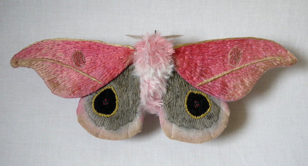 Textile Sculptures Of Moths Butterflies And Other Insects Made With Fabric And Embroidery By Yumi Okita 17