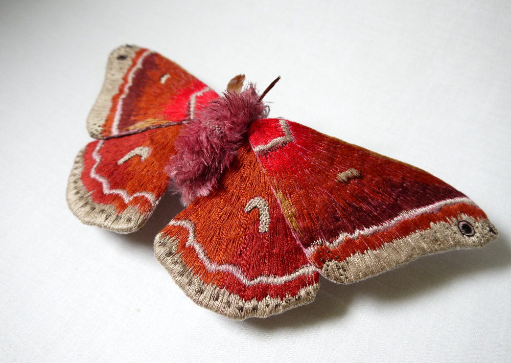 Textile Sculptures Of Moths Butterflies And Other Insects Made With Fabric And Embroidery By Yumi Okita 21
