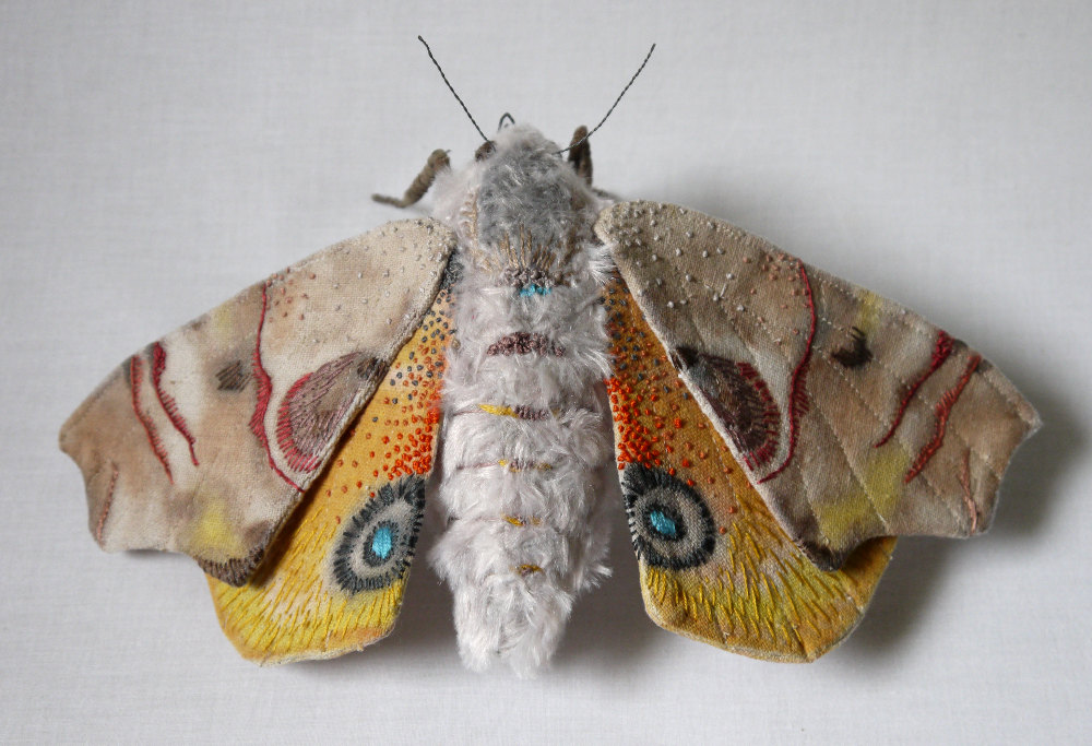 Textile Sculptures Of Moths Butterflies And Other Insects Made With Fabric And Embroidery By Yumi Okita 23