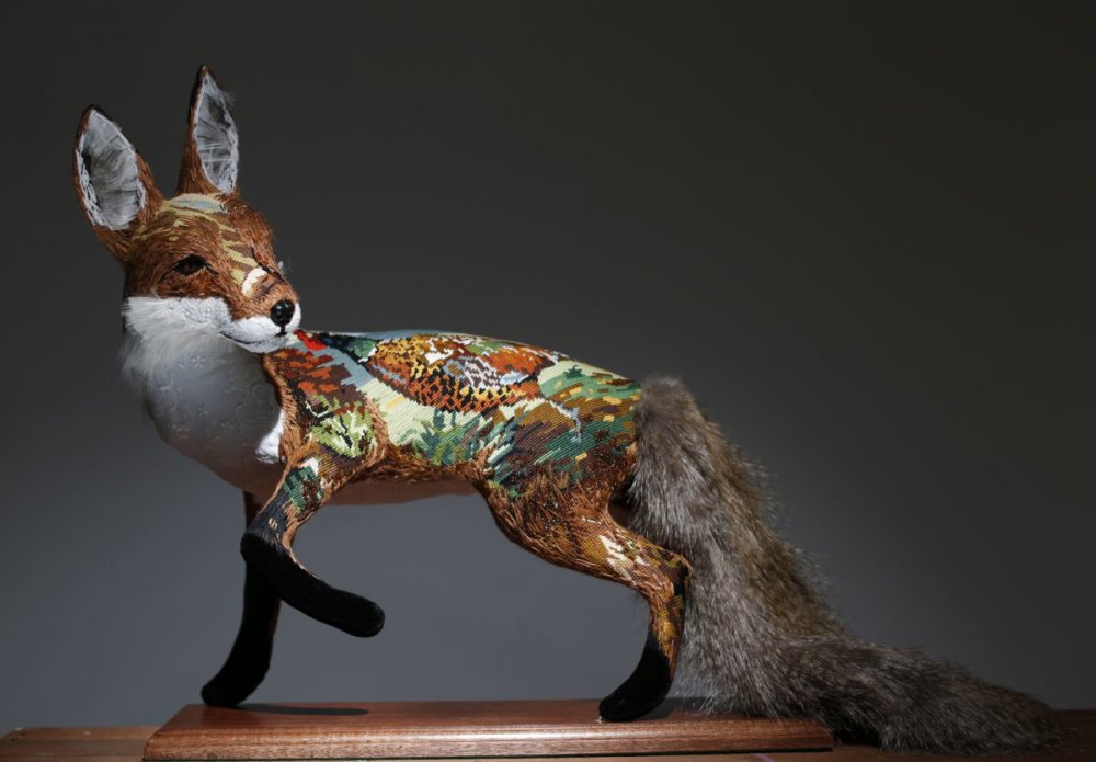 Textile Taxidermy Sculptures Of Animals Made With Antique Fabrics By Donya Coward 14