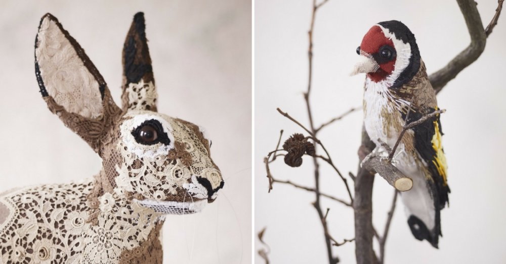 Textile Taxidermy Sculptures Of Animals Made With Antique Fabrics By Donya Coward 1