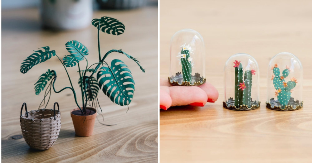 Cute paper plants in miniature by Raya Sader Bujana