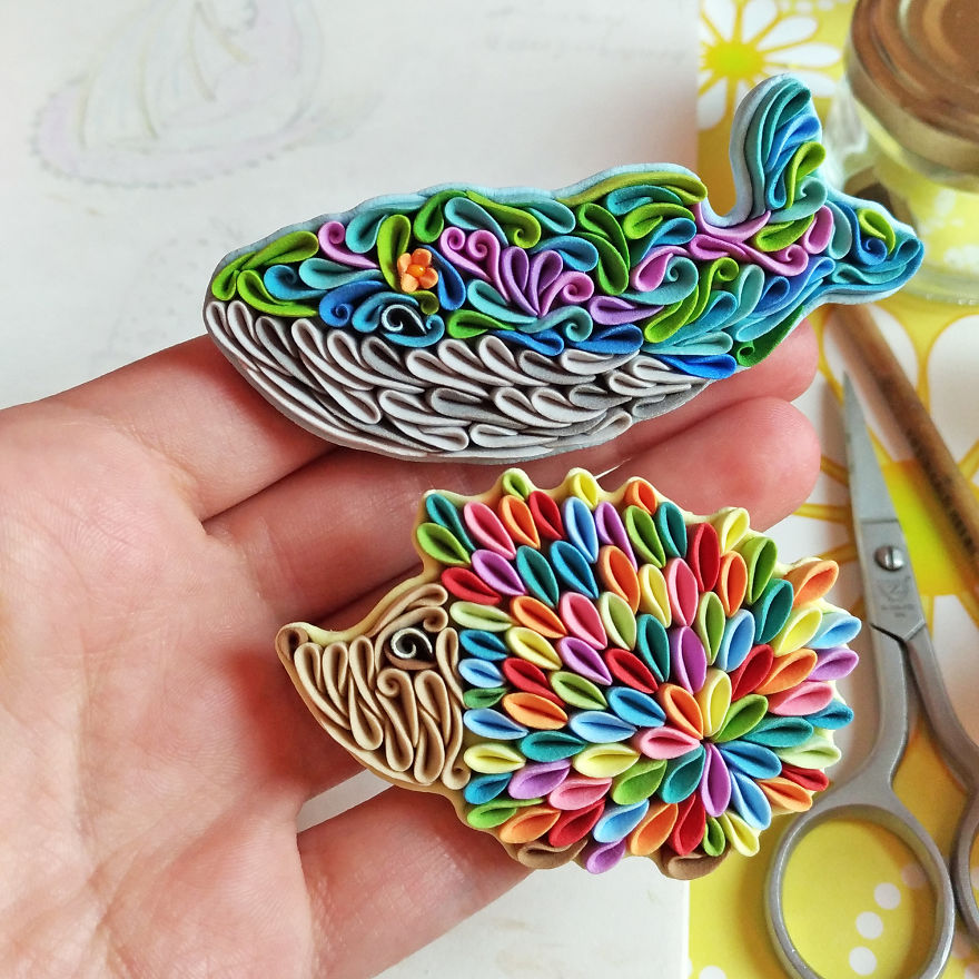 Gorgeous Animal Polymer Clay Jewelry Of With Colorful Patterns By Alisa Laryushkina 41