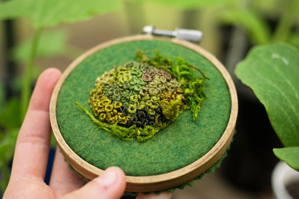 Showy And Intricate Moss Embroideries By Emma Mattson 3