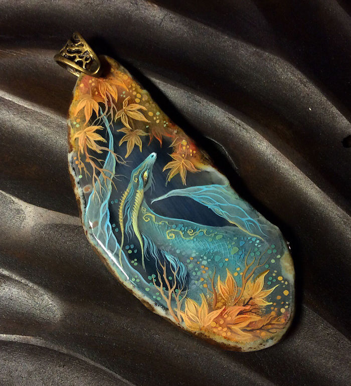 Stunning Paintings Of Dragons And Koi On Wood And Ornamental Stones By Tatiana Verkhovskaya 38