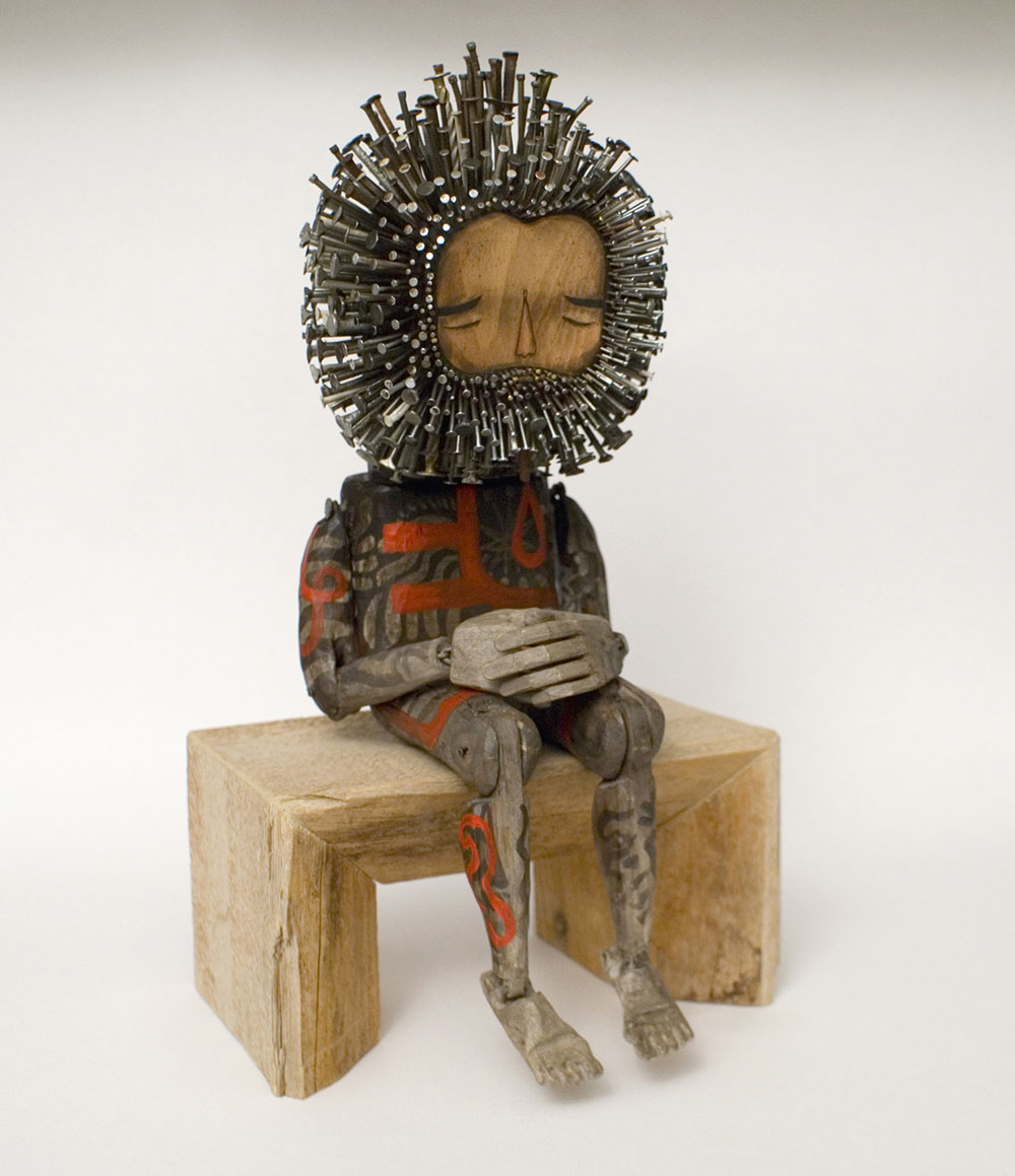 Stunningly Figurative Wood Sculptures Pierced With Hundreds Of Nails By Jaime Molina