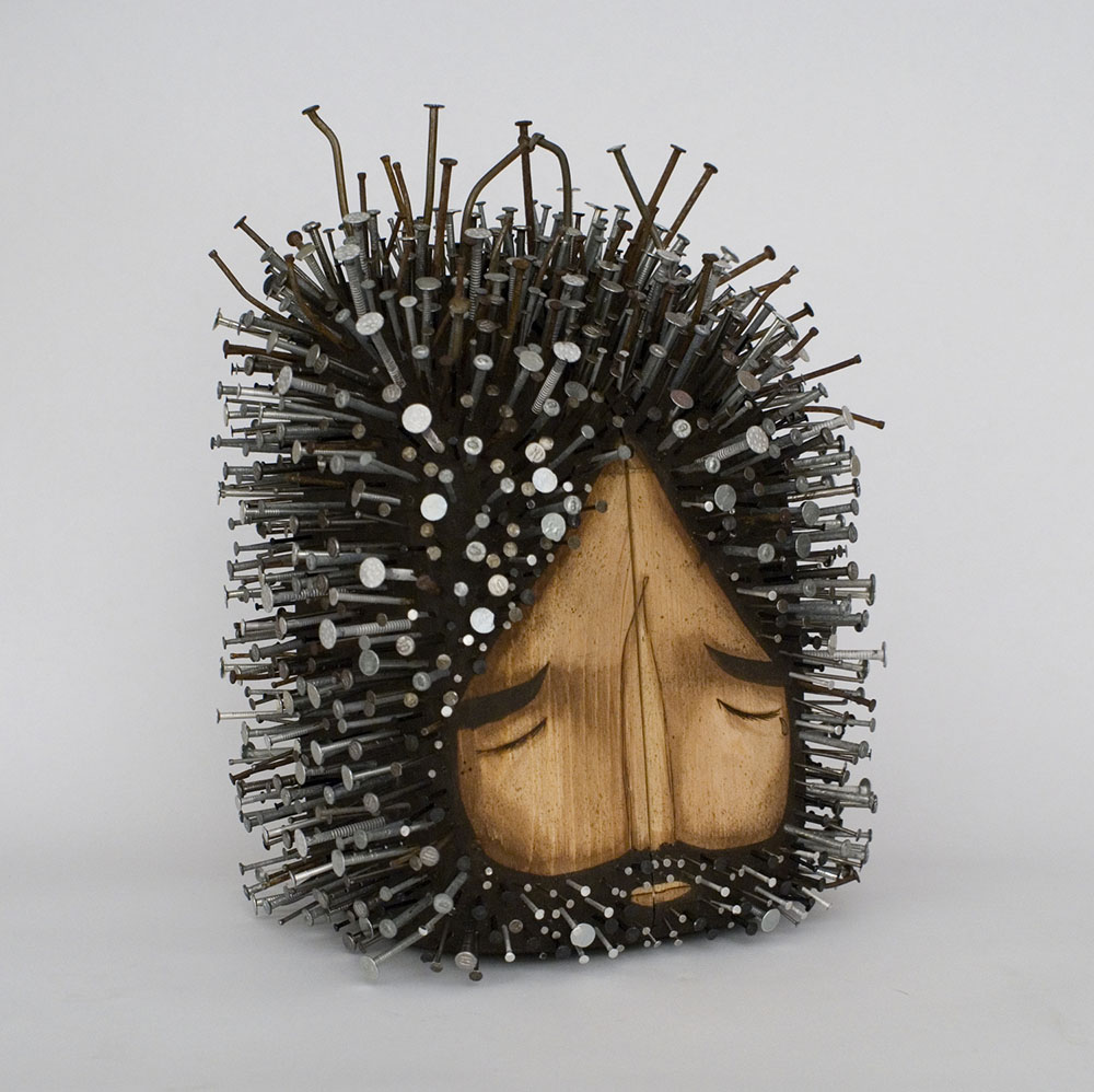 Stunningly Figurative Wood Sculptures Pierced With Hundreds Of Nails By Jaime Molina