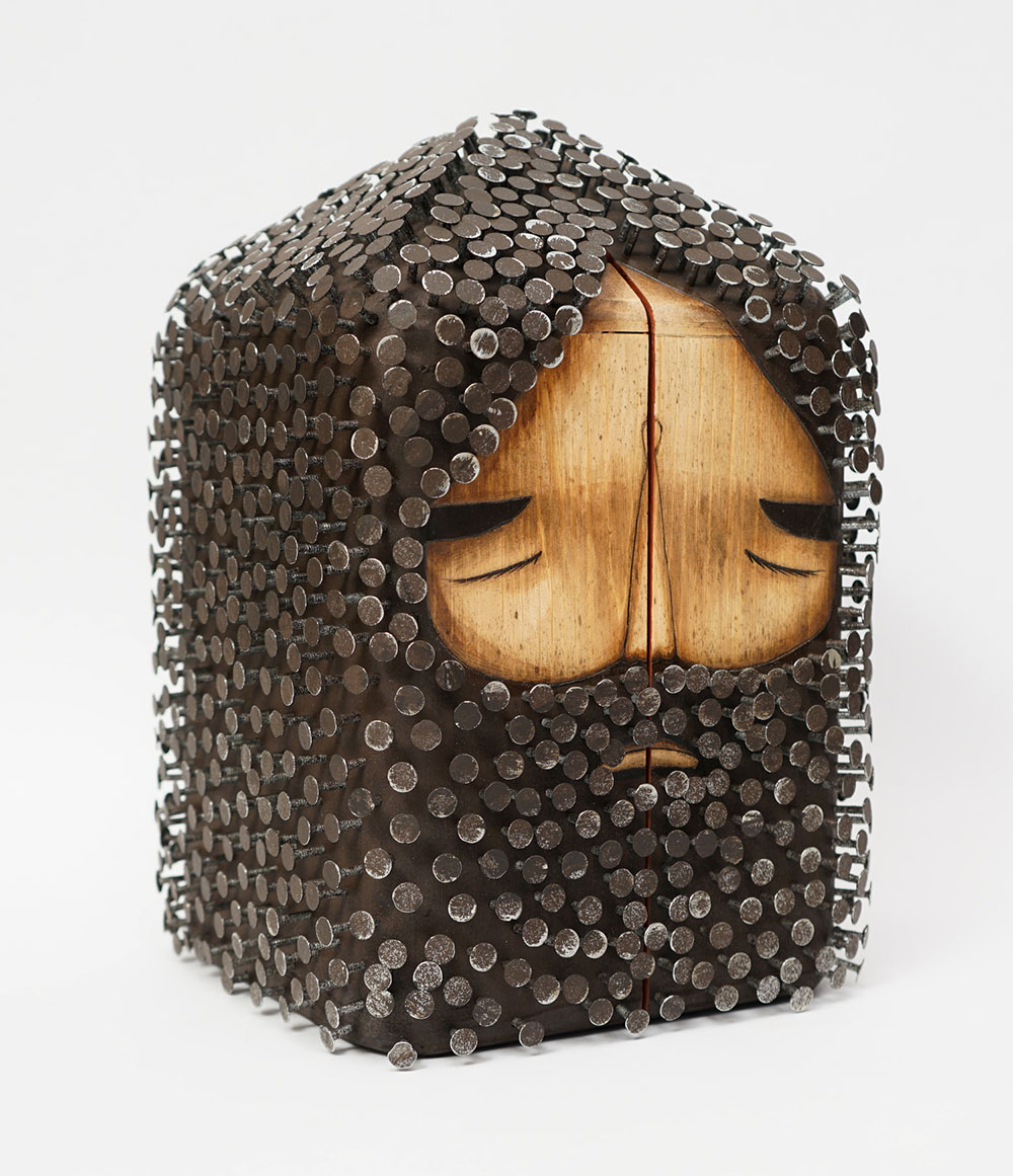 Stunningly Figurative Wood Sculptures Pierced With Hundreds Of Nails By Jaime Molina 1