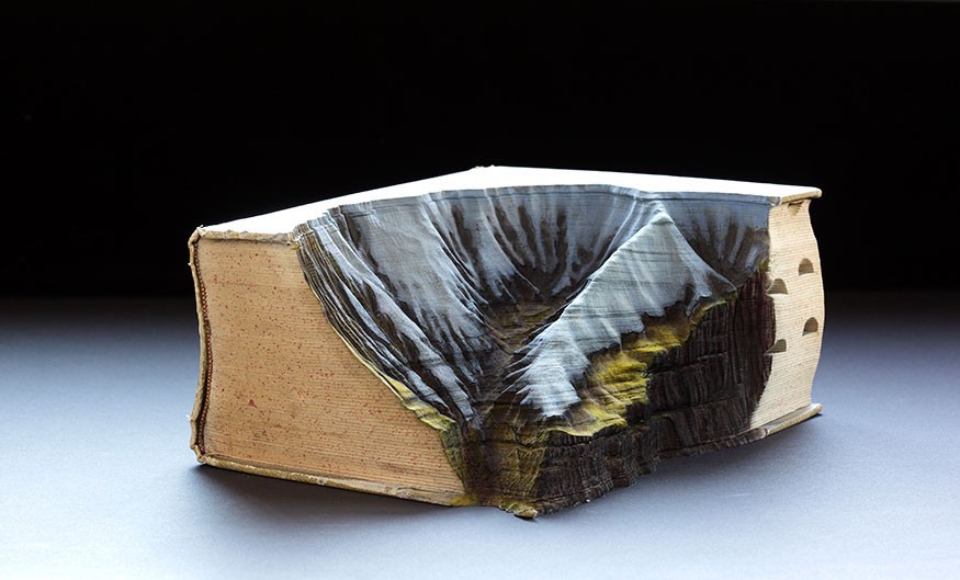 Artist Guy Laramee Turns Old Books Into Stunningly Natural Landscape Sculptures 3