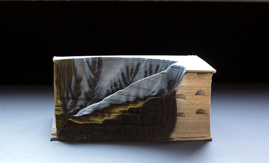Artist Guy Laramee Turns Old Books Into Stunningly Natural Landscape Sculptures 4