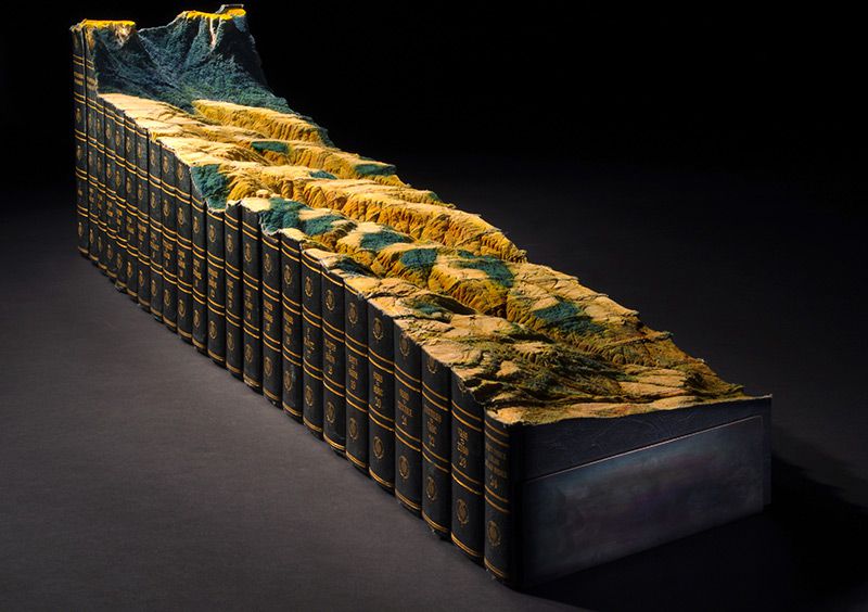 Artist Guy Laramee Turns Old Books Into Stunningly Natural Landscape Sculptures 9