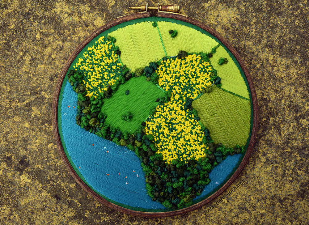 Awesome Scenarios Of Farmlands And Forests In The Textured Embroideries Of Victoria Rose Richards 1