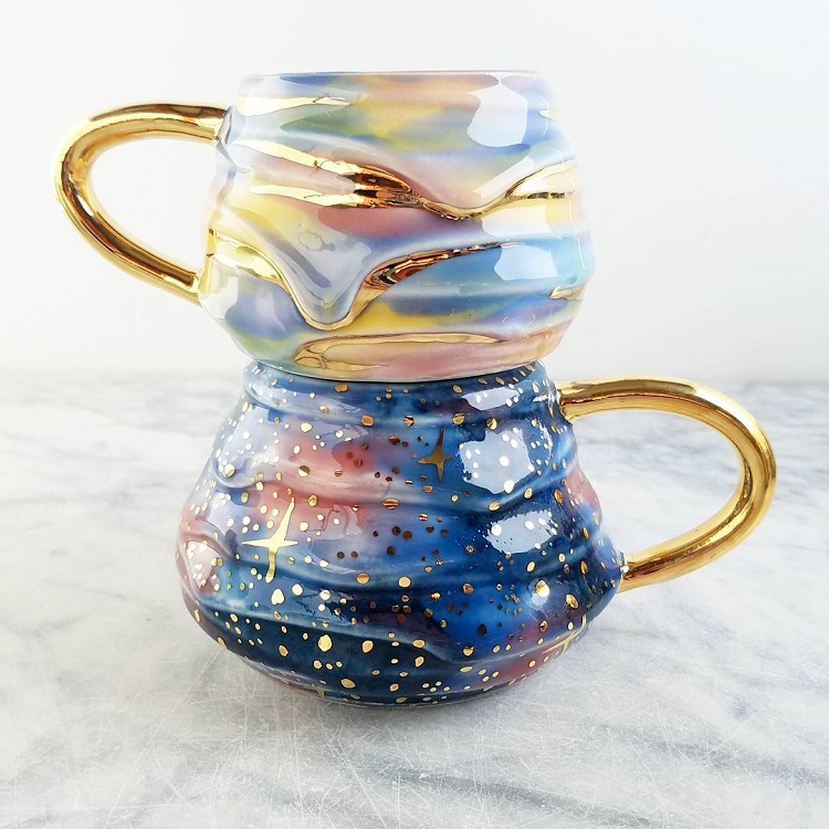 Ceramic Coffee Mugs Beautifully Customized With Crystal Details By Katie Marks 12