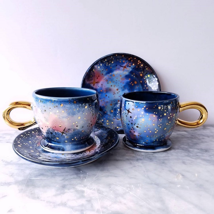 Ceramic Coffee Mugs Beautifully Customized With Crystal Details By Katie Marks 13