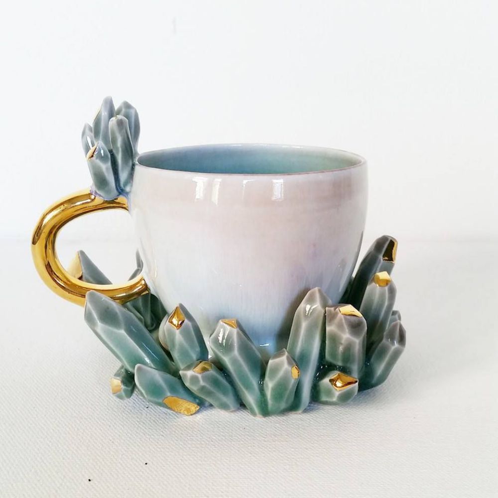 Ceramic Coffee Mugs Beautifully Customized With Crystal Details By Katie Marks (15)