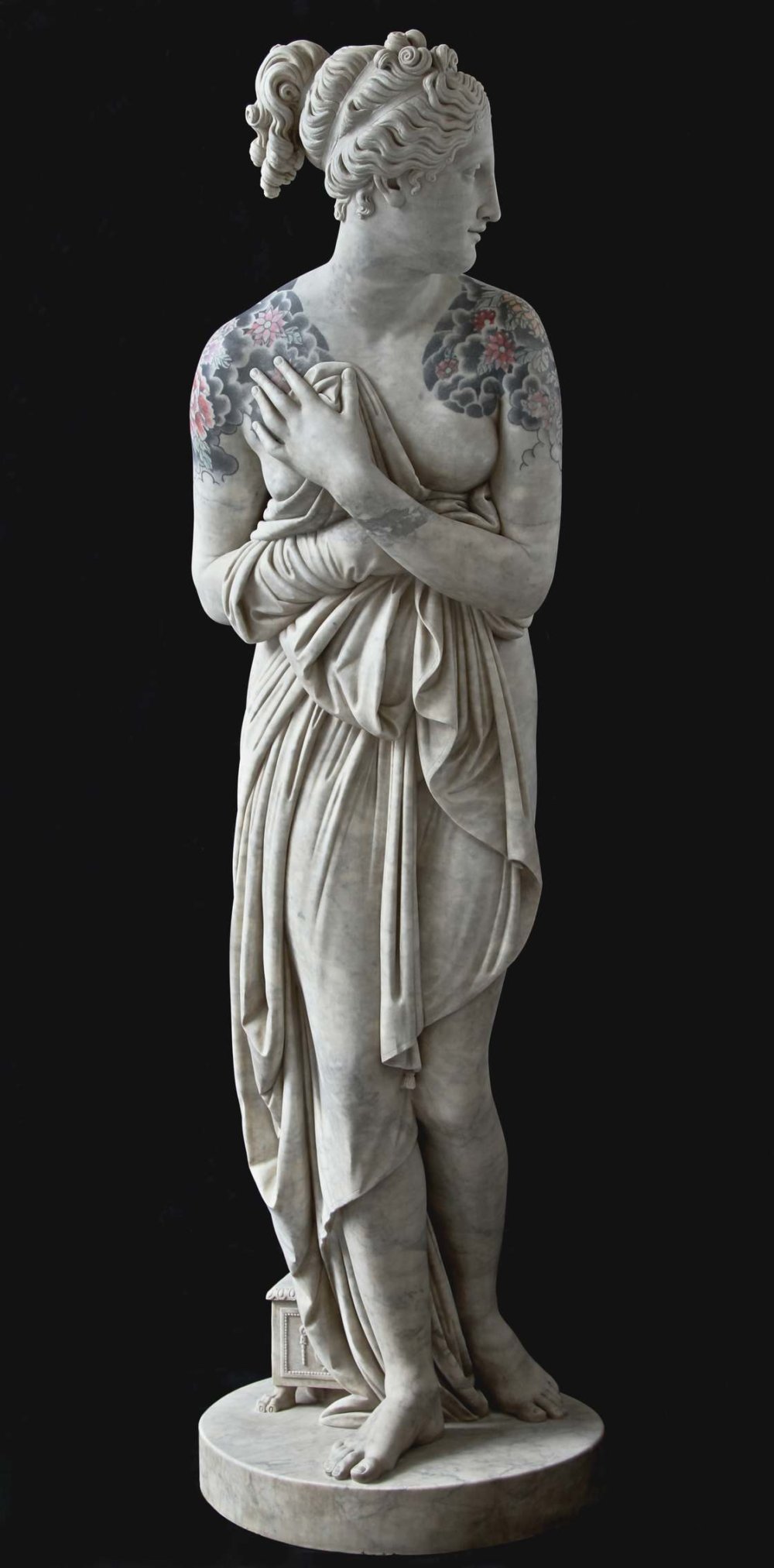 Classical Marble Sculptures Covered With Traditional Far Eastern Tattoos By Fabio Viale 15