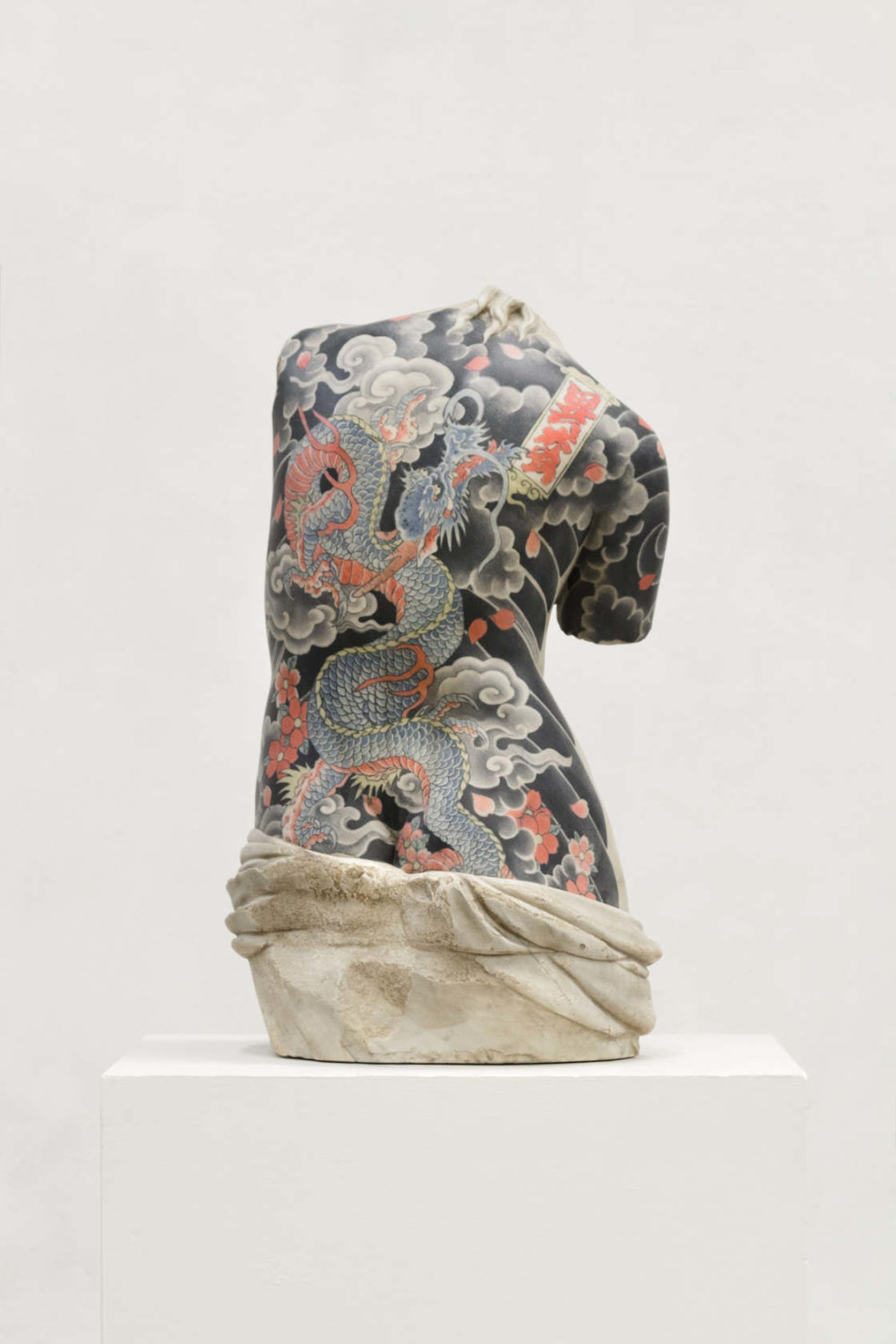 Classical Marble Sculptures Covered With Traditional Far Eastern Tattoos By Fabio Viale 9
