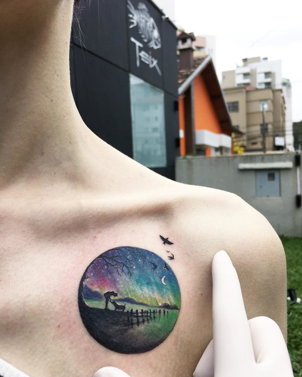 northern lights tattoo sleeve aurora boreal by TattoosByCata on DeviantArt