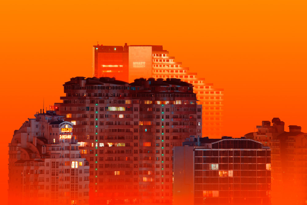 Glowing City The Alternative World In Vibrant Orange Shades By Slava Semeiuta 2