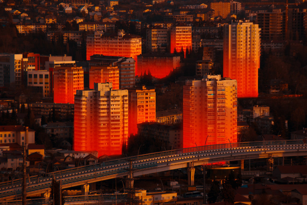 Glowing City The Alternative World In Vibrant Orange Shades By Slava Semeiuta 4