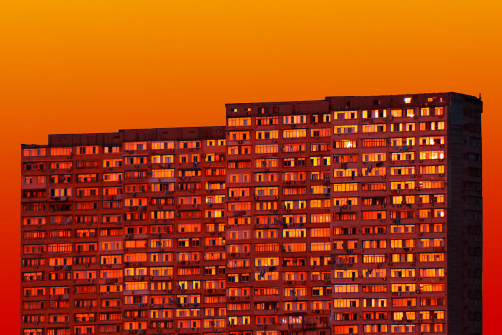 Glowing City The Alternative World In Vibrant Orange Shades By Slava Semeiuta 7