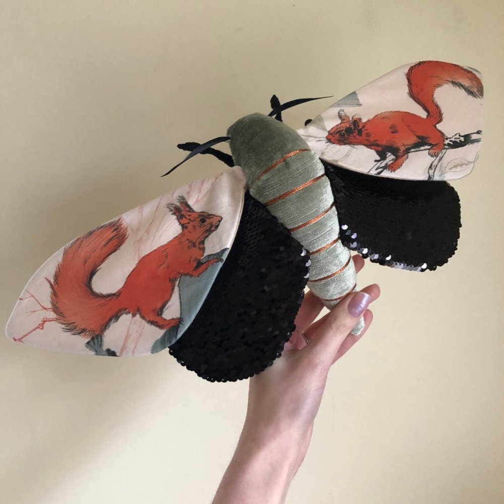 Gorgeous Moths And Bats Fiber Sculptures Made With Printed Fabrics By Molly Burgess 1