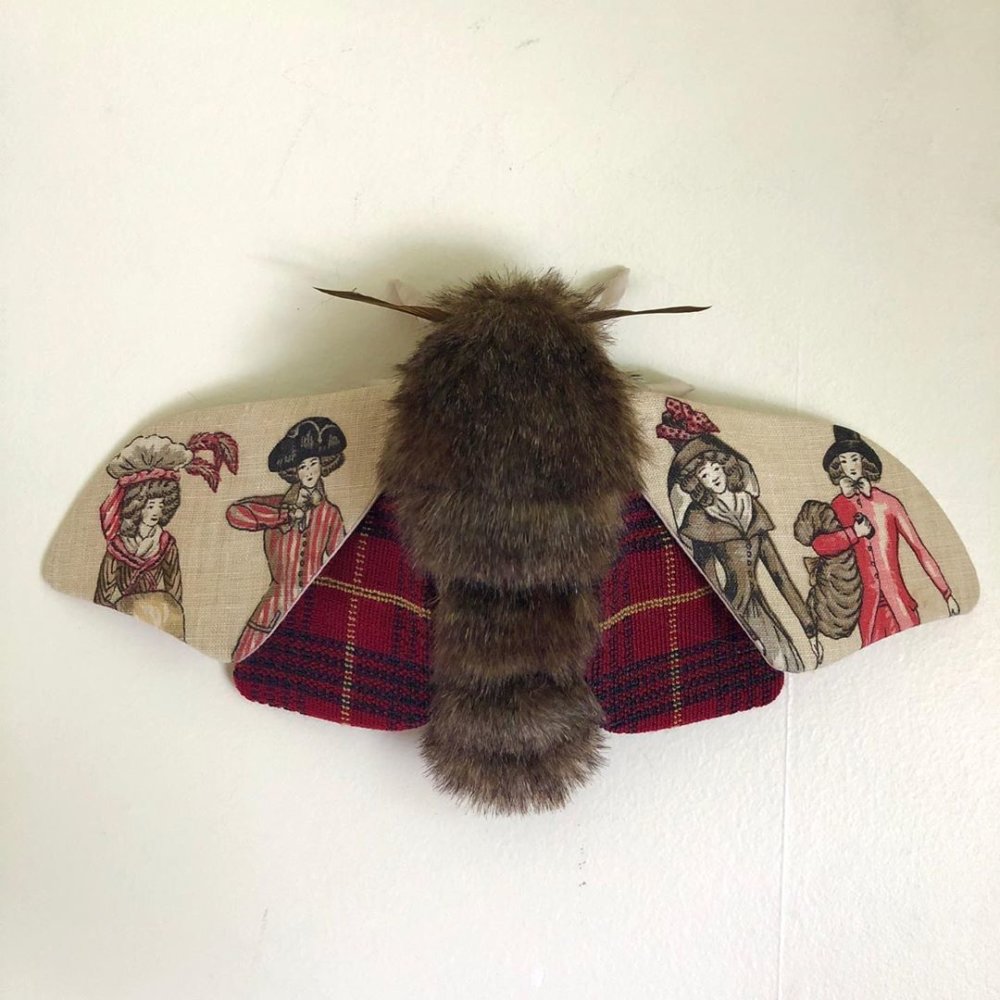 Gorgeous Moths And Bats Fiber Sculptures Made With Printed Fabrics By Molly Burgess 14