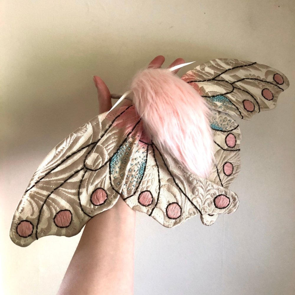 Gorgeous Moths And Bats Fiber Sculptures Made With Printed Fabrics By Molly Burgess 7