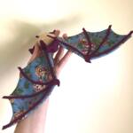 Gorgeous moth and bat fiber sculptures made with printed fabrics by Molly Burgess