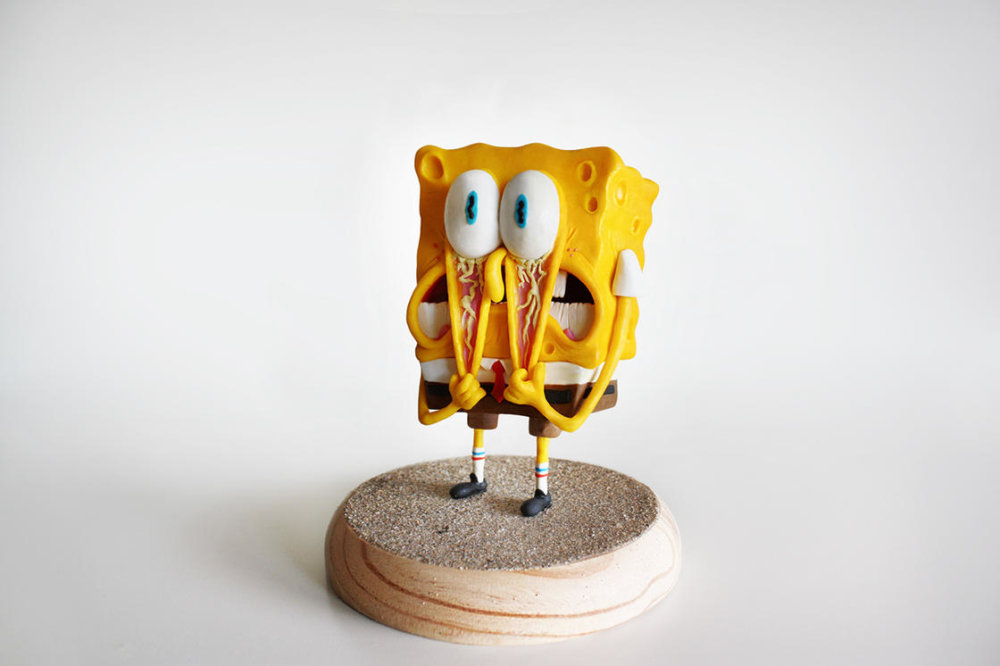 Handmade Polymer Clay Sculptures Of Spongebob By Alex Palazzi And Cecilia Fracchia 2