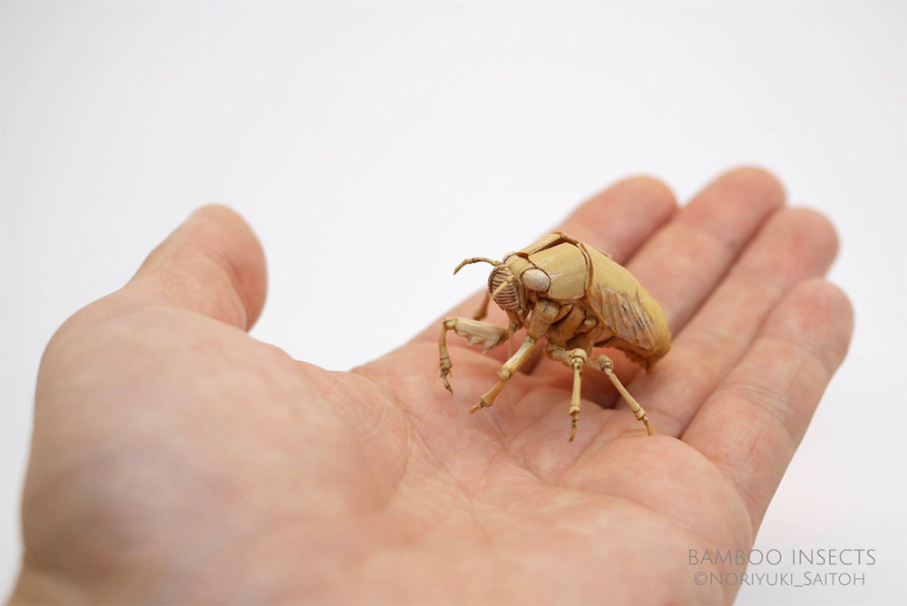 Intricate Life Like Insect Sculptures Made From Bamboo By Noriyuki Saitoh 15
