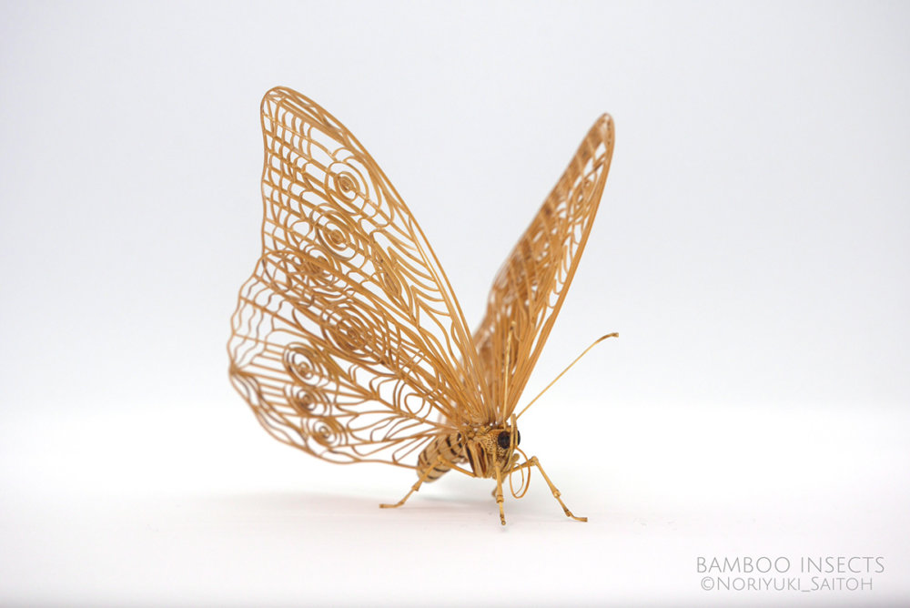 Intricate Life Like Insect Sculptures Made From Bamboo By Noriyuki Saitoh 6