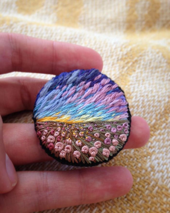 Lush Embroidery Hoop Art Of Landscapes In Vivid Colors By Vera Shimunia 29