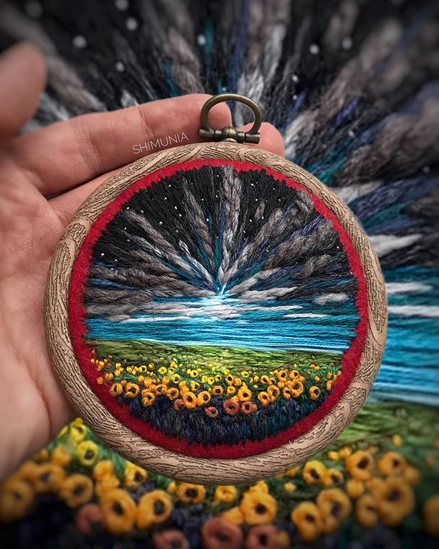 Lush Embroidery Hoop Art Of Landscapes In Vivid Colors By Vera Shimunia 32