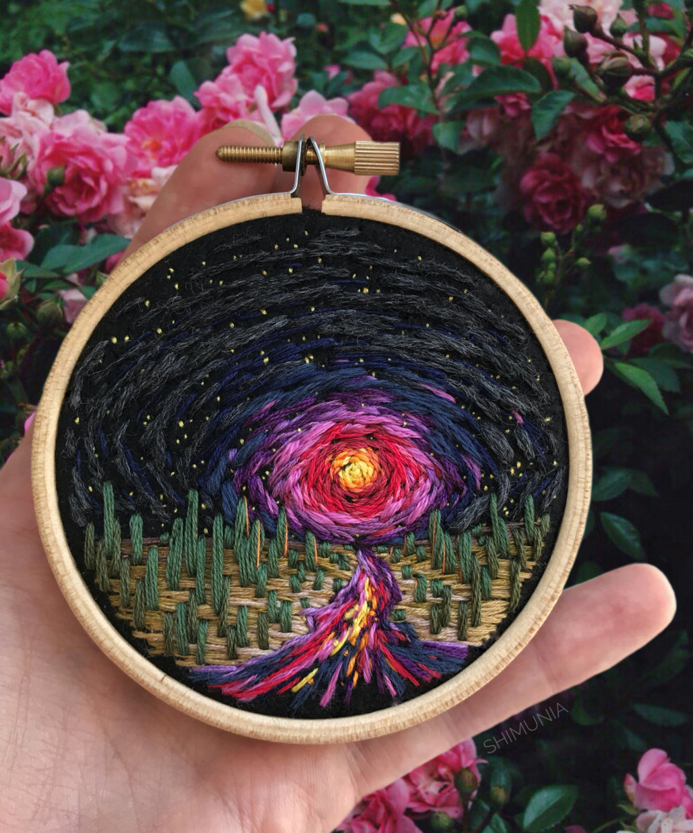 Lush Embroidery Hoop Art Of Landscapes In Vivid Colors By Vera Shimunia 5