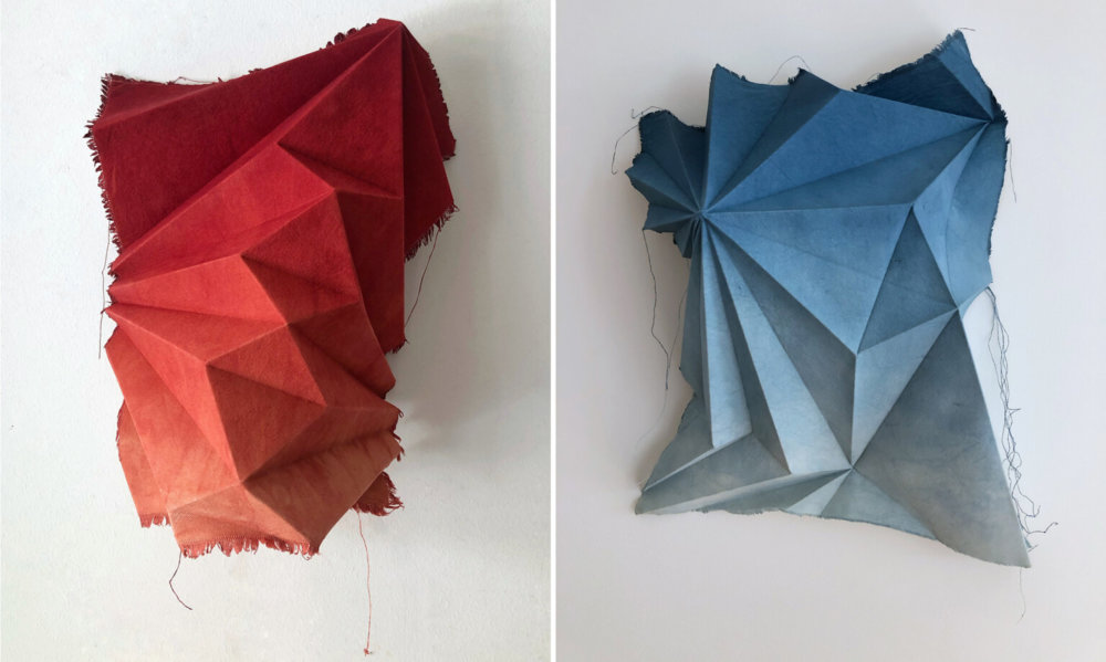 Naturally Dyed Cotton Fabrics Shaped Into Abstract Origami Figures By Sipho Mabona 6