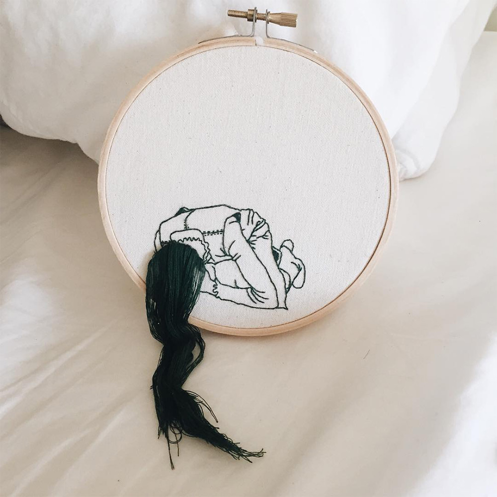 Wonderful Hair Embroidery Hoop Art By Fashion Model And Artist Sheena Liam 7