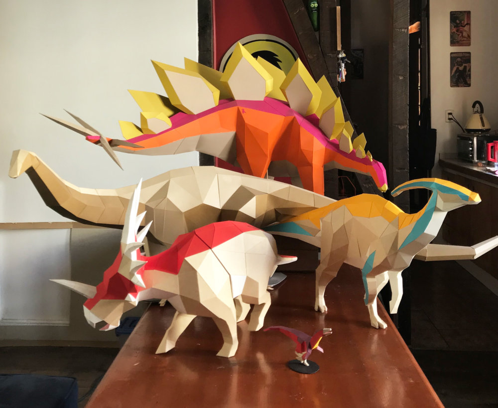 Khartosauria Colorful And Accurate 3d Dinosaur Paper Sculptures By Seba Naranjo 6