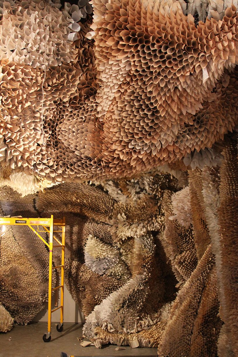 Manifestation Cave Installations Made Of Millions Of Hand Rolled Paper Cones By Samuelle Green 5