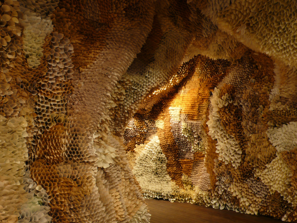 Manifestation Cave Installations Made Of Millions Of Hand Rolled Paper Cones By Samuelle Green 9